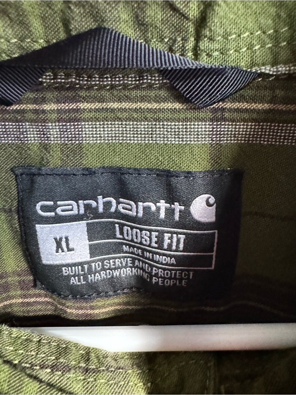 Carhartt Olive Green Plaid Button-Up Shirt - Picture 3 of 7